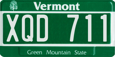 VT license plate XQD711
