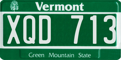 VT license plate XQD713