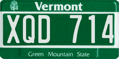 VT license plate XQD714