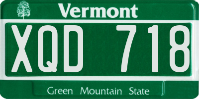 VT license plate XQD718