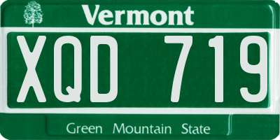 VT license plate XQD719
