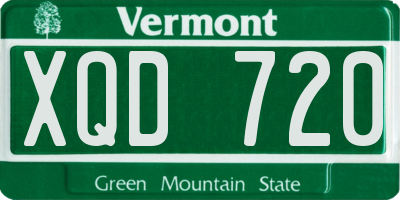 VT license plate XQD720