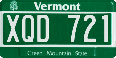 VT license plate XQD721