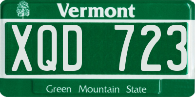 VT license plate XQD723