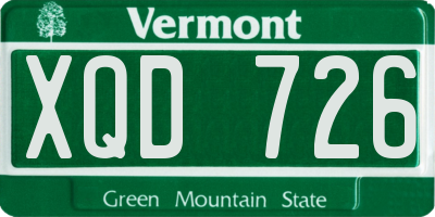 VT license plate XQD726