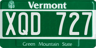 VT license plate XQD727