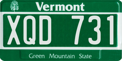 VT license plate XQD731