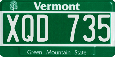 VT license plate XQD735