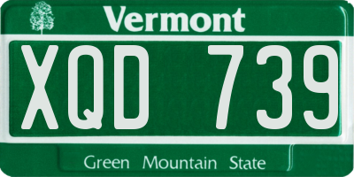 VT license plate XQD739