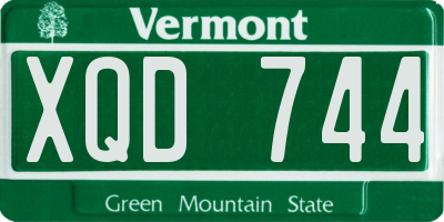 VT license plate XQD744