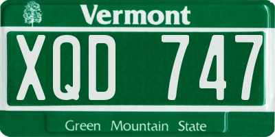 VT license plate XQD747