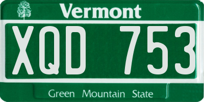 VT license plate XQD753
