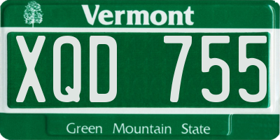 VT license plate XQD755