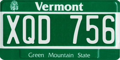 VT license plate XQD756