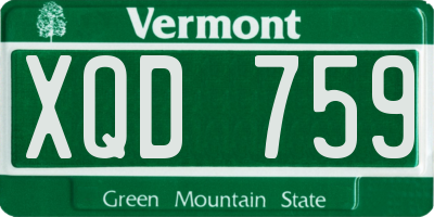 VT license plate XQD759