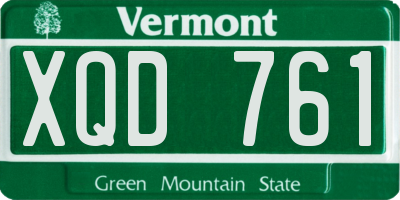 VT license plate XQD761