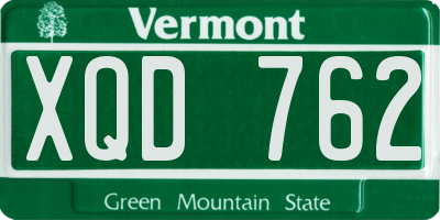 VT license plate XQD762
