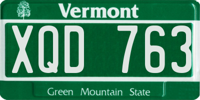 VT license plate XQD763
