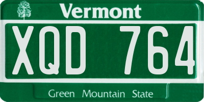 VT license plate XQD764