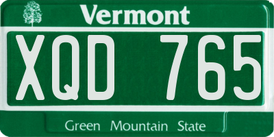 VT license plate XQD765