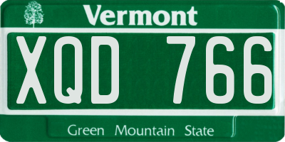 VT license plate XQD766