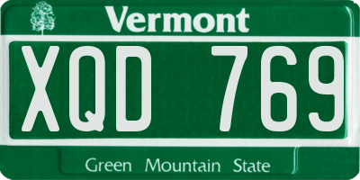 VT license plate XQD769