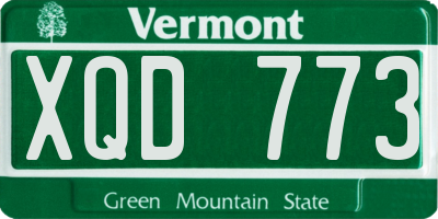 VT license plate XQD773