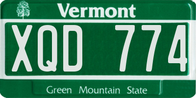 VT license plate XQD774