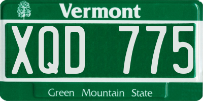 VT license plate XQD775