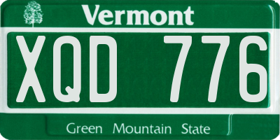 VT license plate XQD776