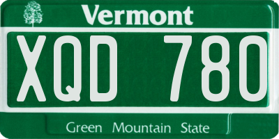 VT license plate XQD780