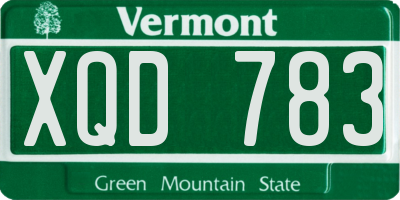VT license plate XQD783