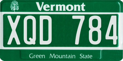 VT license plate XQD784