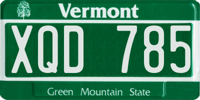VT license plate XQD785
