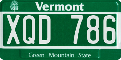 VT license plate XQD786