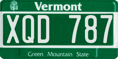 VT license plate XQD787