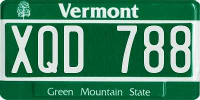 VT license plate XQD788