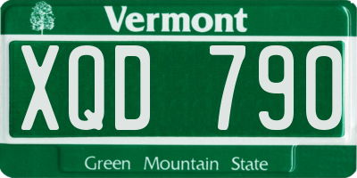 VT license plate XQD790