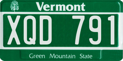 VT license plate XQD791