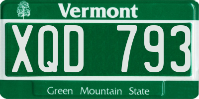 VT license plate XQD793