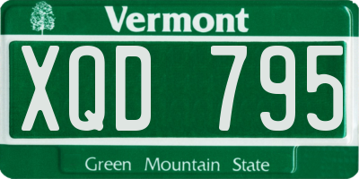VT license plate XQD795