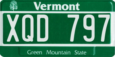 VT license plate XQD797