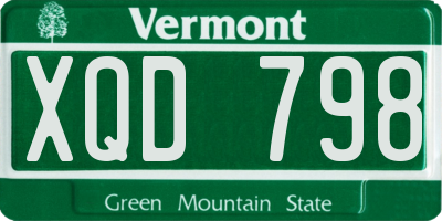 VT license plate XQD798
