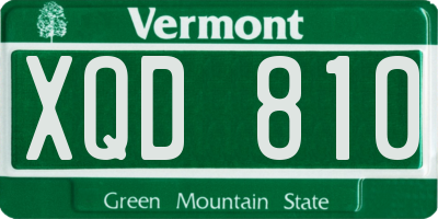 VT license plate XQD810