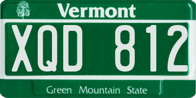 VT license plate XQD812