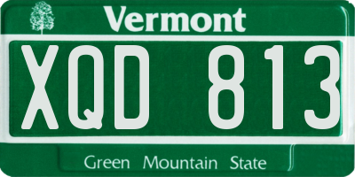 VT license plate XQD813
