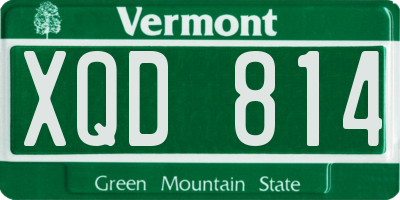 VT license plate XQD814