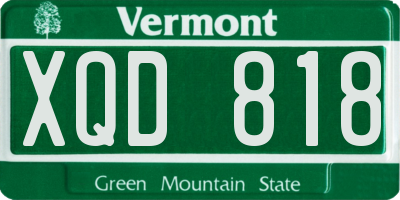 VT license plate XQD818