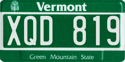 VT license plate XQD819