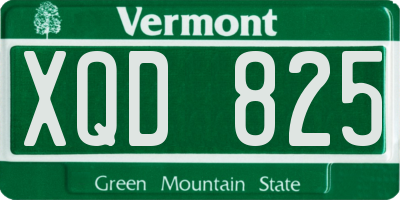 VT license plate XQD825